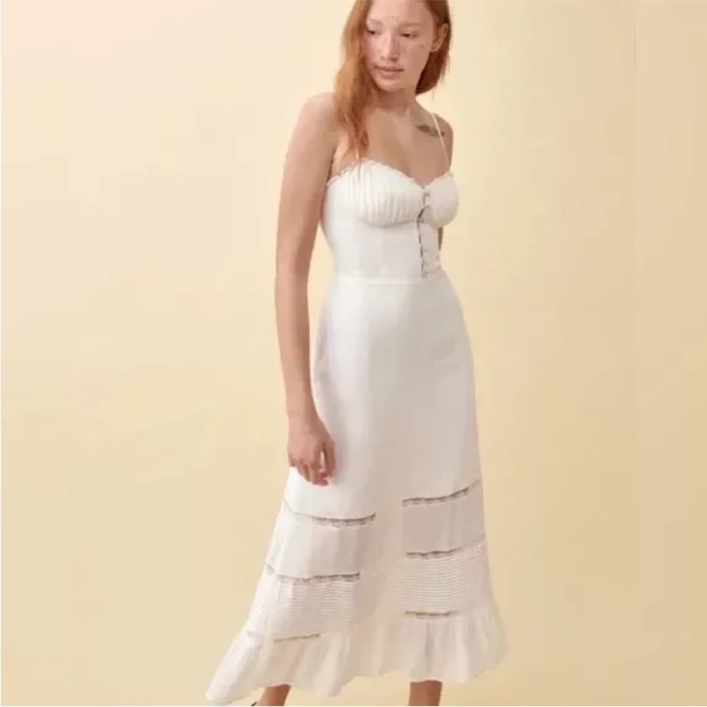 Reformation Harvest Dress - Elegant White Midi Dress